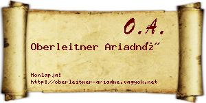 Oberleitner Ariadné névjegykártya